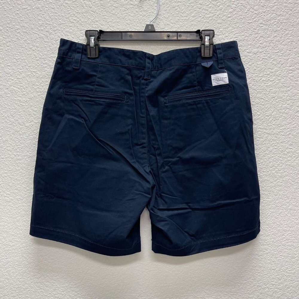 Five Four Shorts Mens 33 Modern Navy Blue  Dress Chino Short Ginsberg 7" Inseam - Picture 3 of 4
